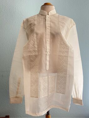 Men's Jusi Barong Tagalog - Mandarin Collar - Embroidered
